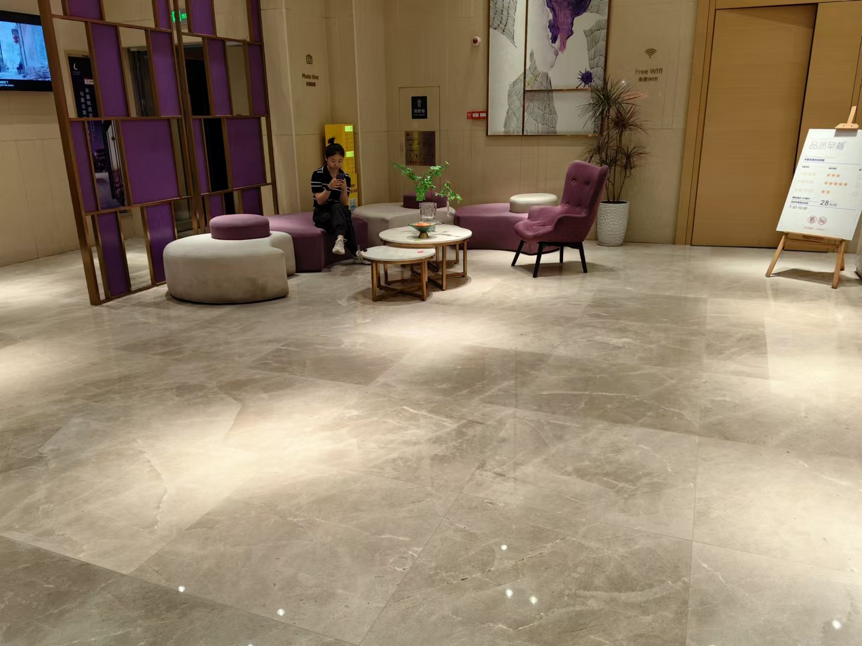 EcoMarble Cloud Beige used in a completed project in China